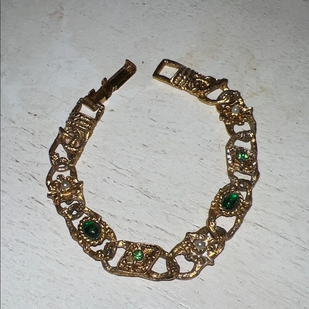 Vintage LJM stamped bracelet